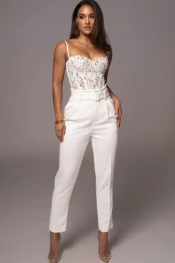 JLUXLABEL White Grecia Lace Bustier Top