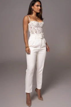 JLUXLABEL White Grecia Lace Bustier Top