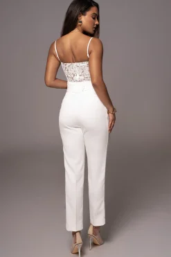 JLUXLABEL White Grecia Lace Bustier Top