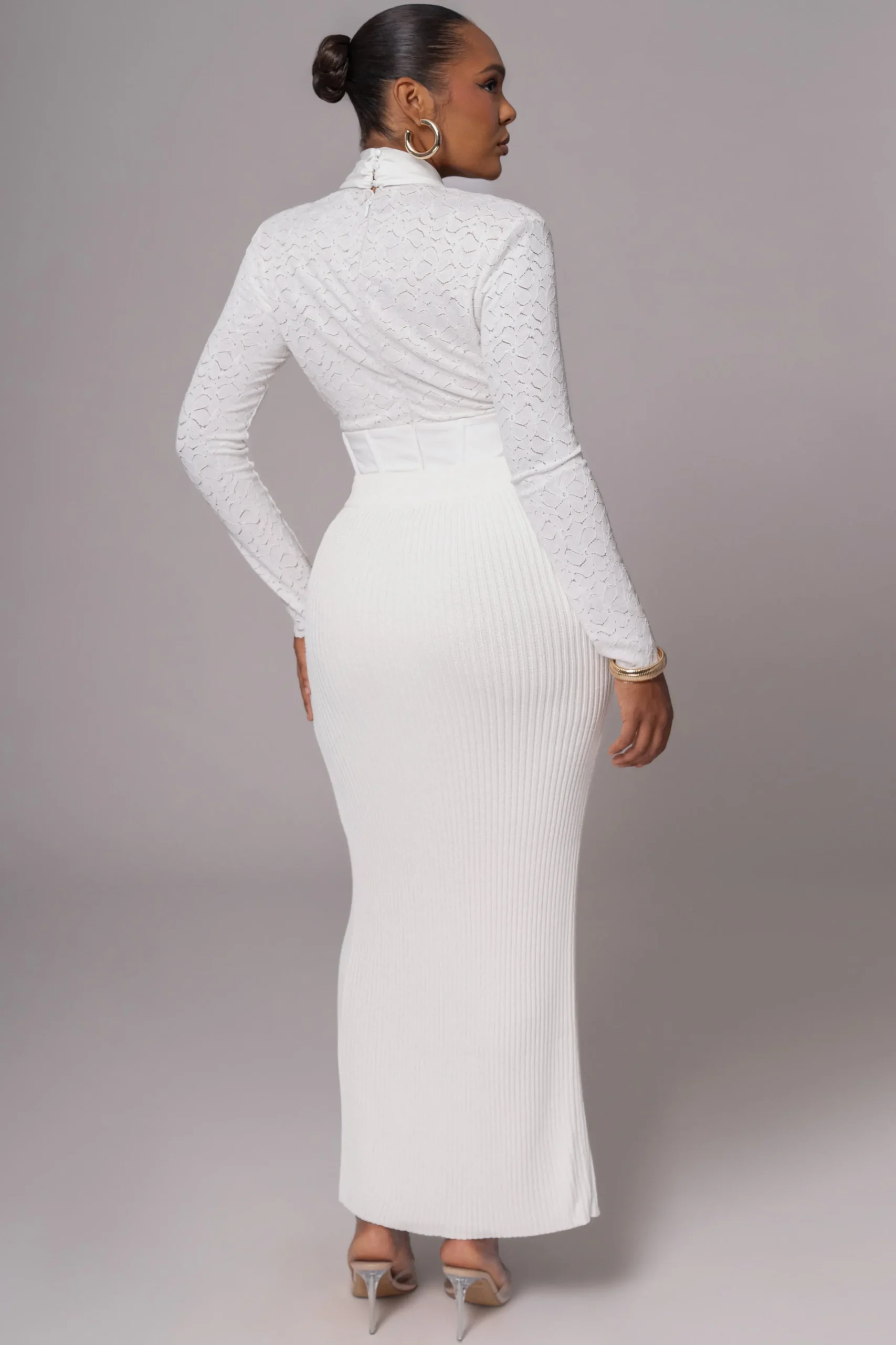 JLUXLABEL White Lace Corset Bodysuit