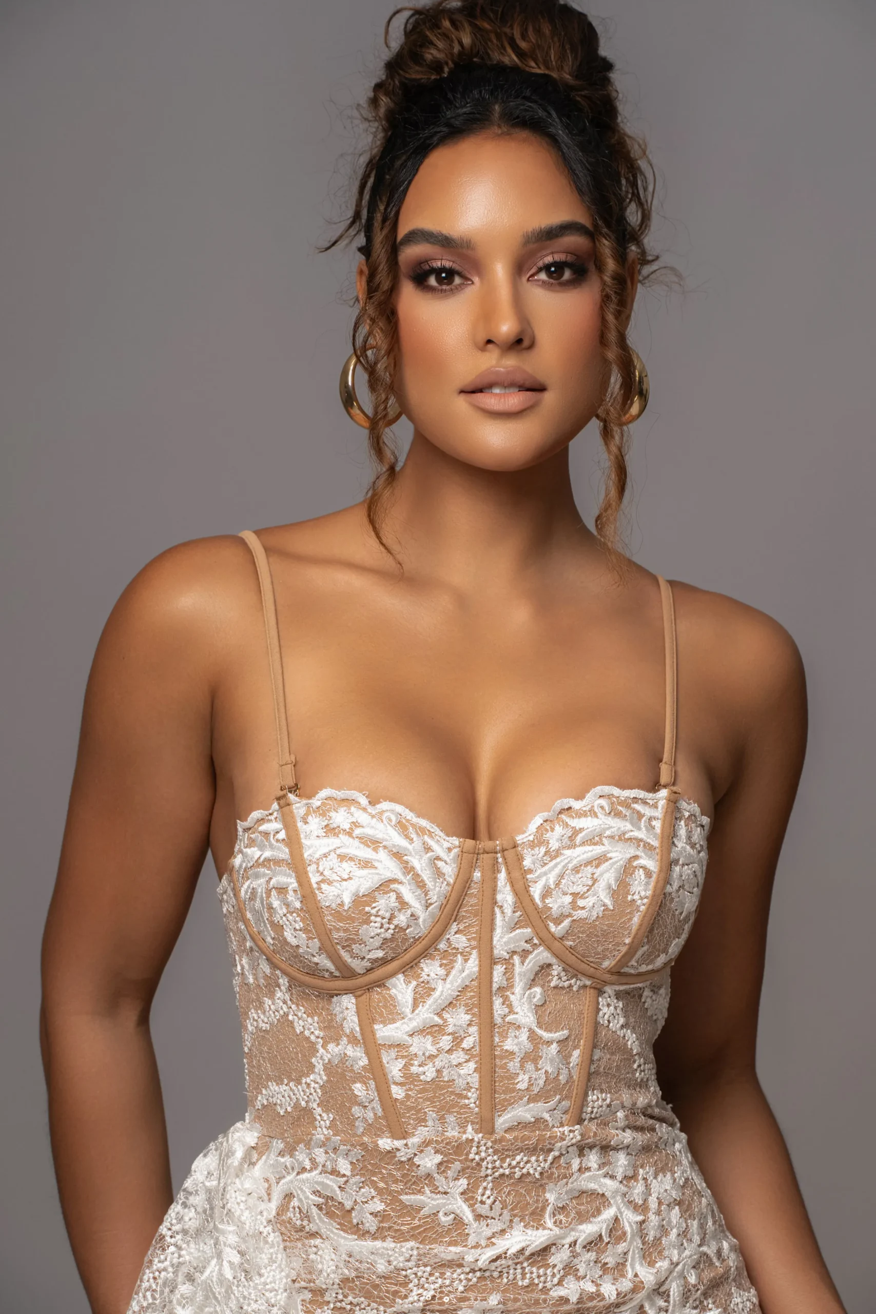 JLUXLABEL White Marilyn Lace Mini Dress