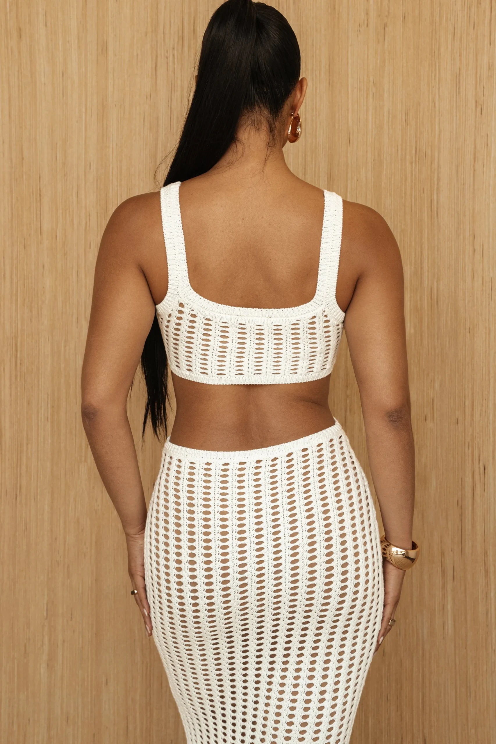 JLUXLABEL White Melrose Cutout Midi Dress