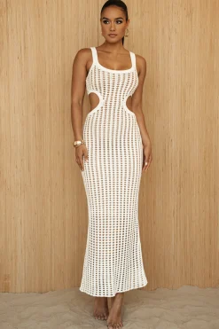 JLUXLABEL White Melrose Cutout Midi Dress