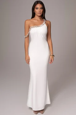 JLUXLABEL White Monette Asymmetric Dress