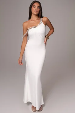 JLUXLABEL White Monette Asymmetric Dress