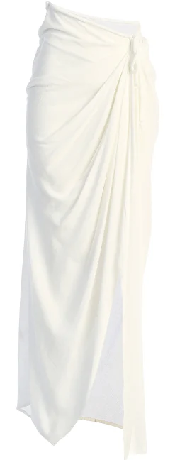 JLUXLABEL White Noelia Linen Slit Skirt
