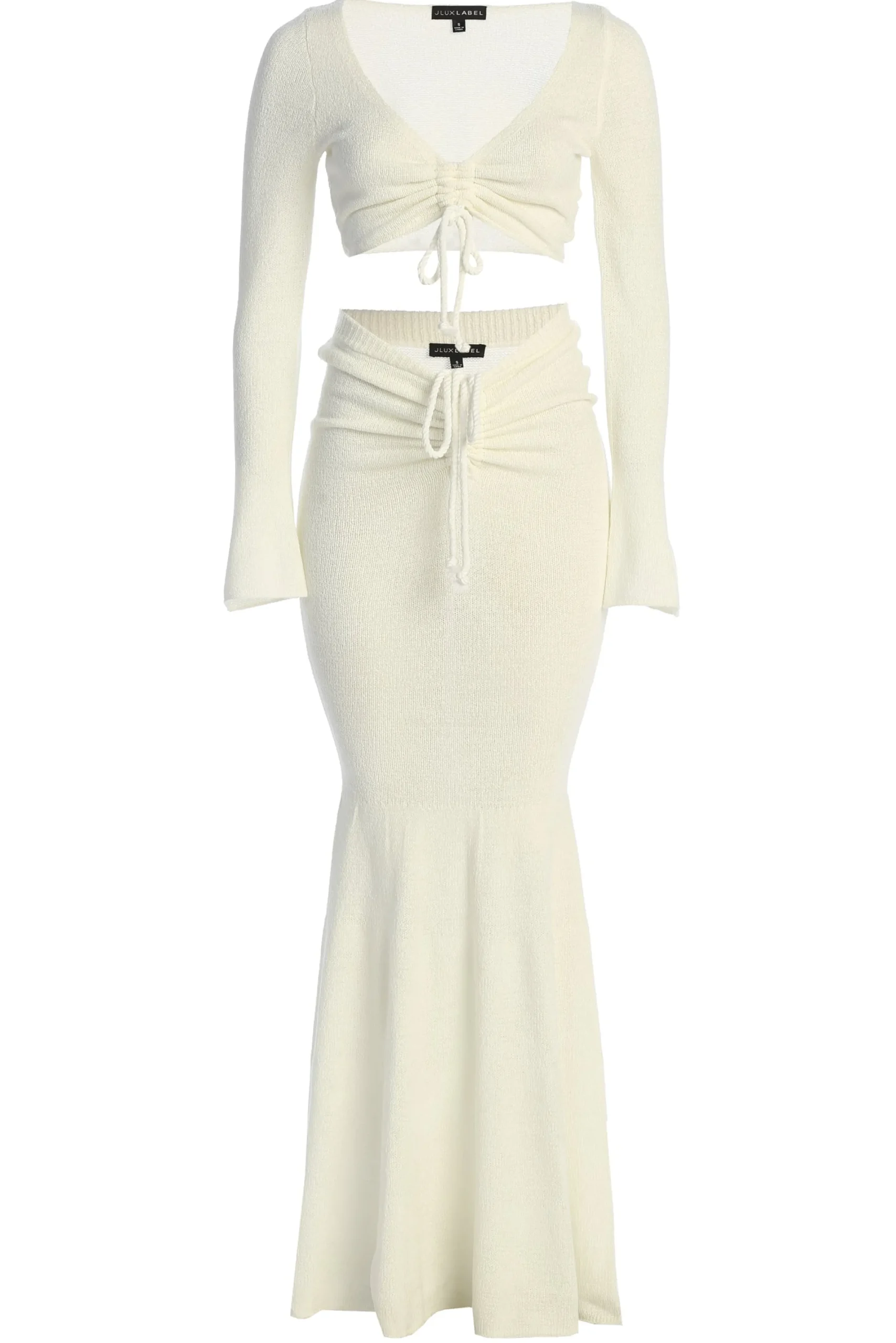 JLUXLABEL White Resort Two-Piece Skirt Set