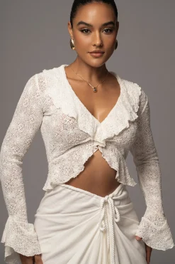 JLUXLABEL White Rocio Bell Sleeve Top