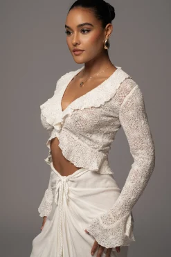 JLUXLABEL White Rocio Bell Sleeve Top