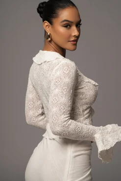 JLUXLABEL White Rocio Bell Sleeve Top