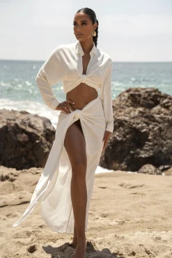 JLUXLABEL White SAYLOR LINEN SARONG