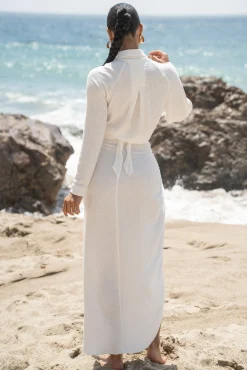 JLUXLABEL White SAYLOR LINEN SARONG