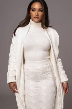 JLUXLABEL White Stepping Out Sweater Cardigan