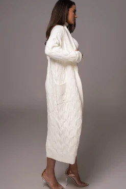 JLUXLABEL White Stepping Out Sweater Cardigan