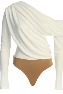 JLUXLABEL White Ultra High Neck Bodysuit