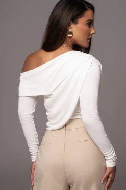 JLUXLABEL White Ultra High Neck Bodysuit