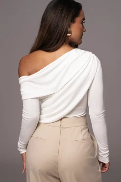 JLUXLABEL White Ultra High Neck Bodysuit