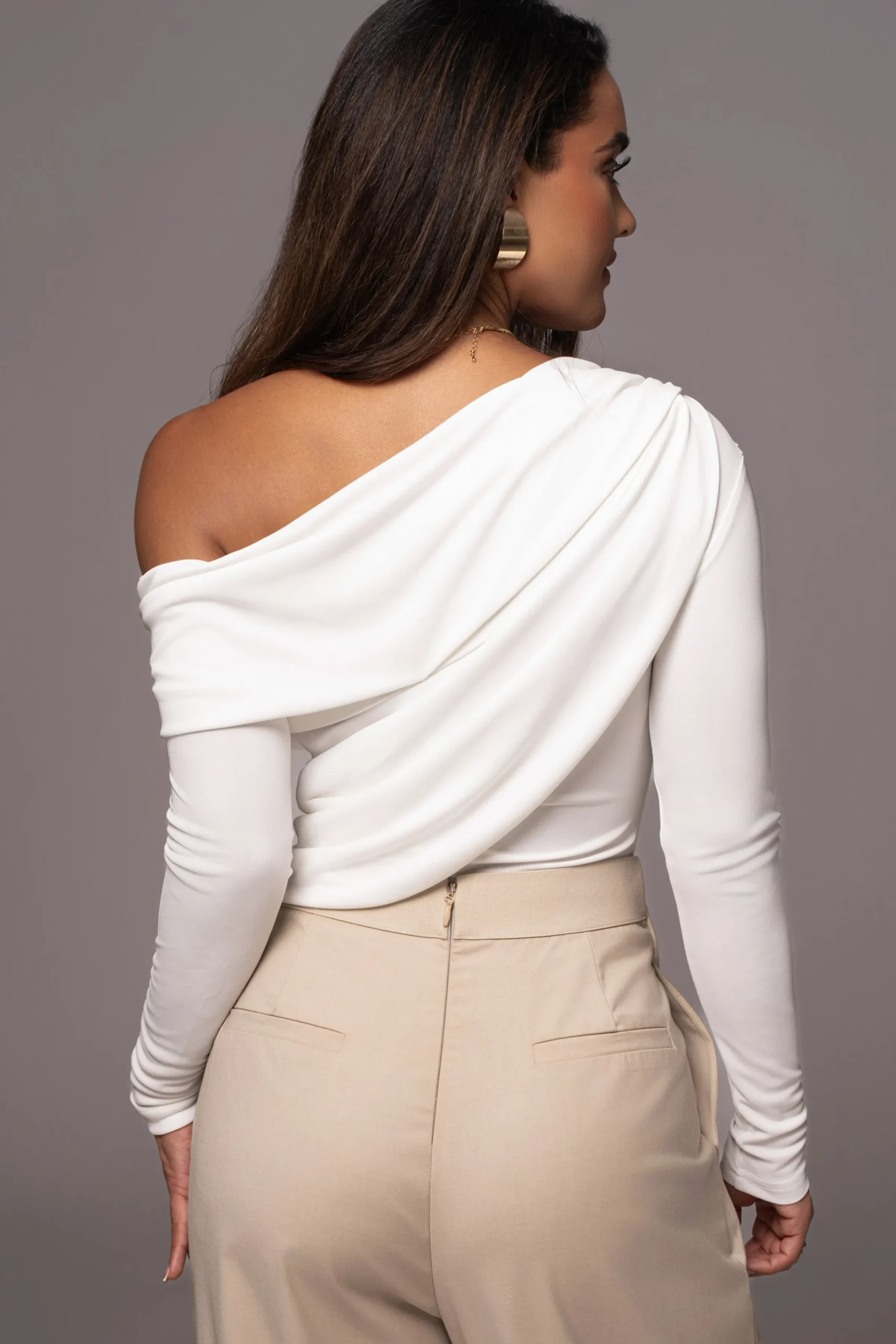 JLUXLABEL White Ultra High Neck Bodysuit