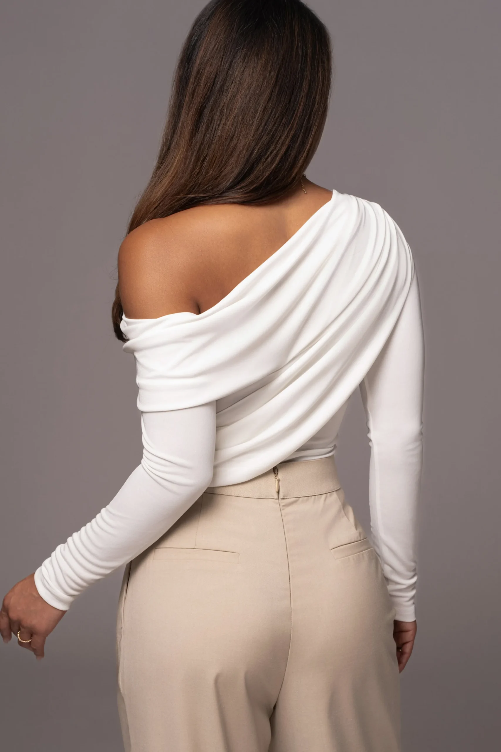 JLUXLABEL White Ultra High Neck Bodysuit