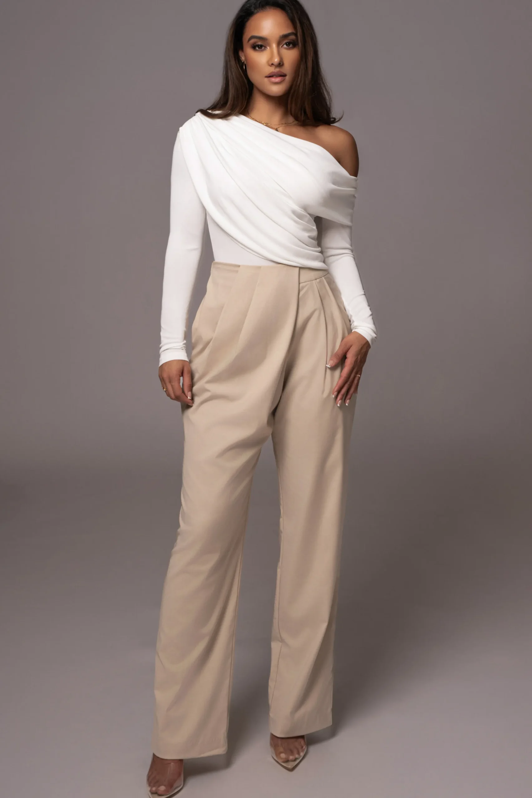 JLUXLABEL White Ultra High Neck Bodysuit