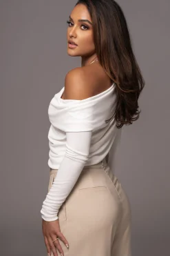 JLUXLABEL White Ultra High Neck Bodysuit