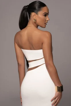 JLUXLABEL White Unpredictable Midi Dress