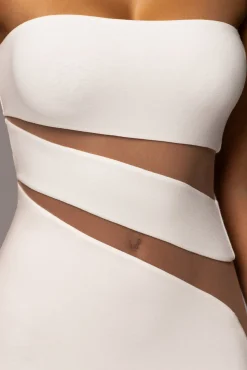JLUXLABEL White Unpredictable Midi Dress
