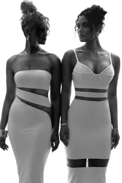 JLUXLABEL White Unpredictable Midi Dress