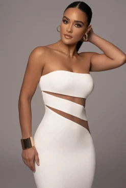 JLUXLABEL White Unpredictable Midi Dress