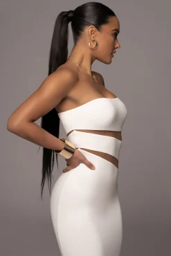 JLUXLABEL White Unpredictable Midi Dress