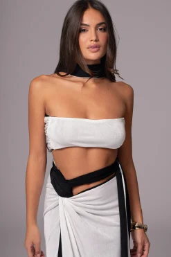 JLUXLABEL White/Black Venus Reversible Skirt Set