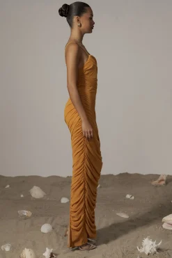 JLUXLABEL Yellow Catalina Lurex Knit Maxi Dress