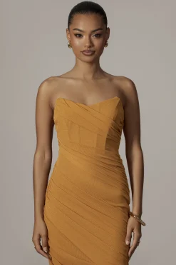 JLUXLABEL Yellow Catalina Lurex Knit Maxi Dress