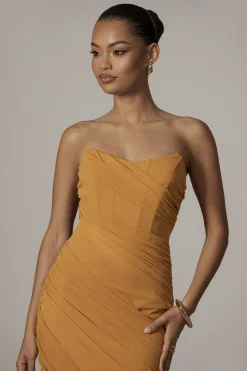 JLUXLABEL Yellow Catalina Lurex Knit Maxi Dress