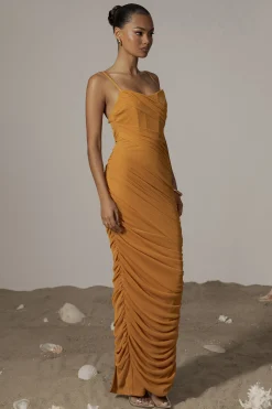 JLUXLABEL Yellow Catalina Lurex Knit Maxi Dress
