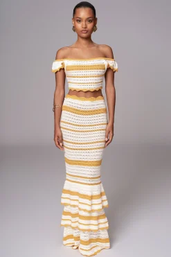JLUXLABEL Yellow Corazon Ruffle Skirt Set