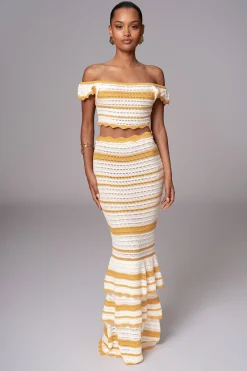 JLUXLABEL Yellow Corazon Ruffle Skirt Set