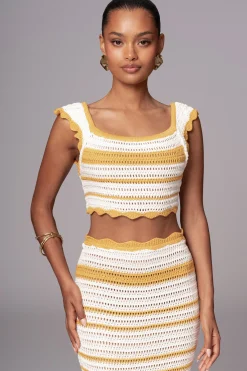 JLUXLABEL Yellow Corazon Ruffle Skirt Set