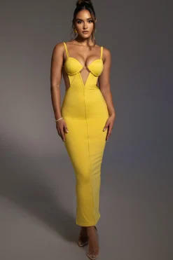 JLUXLABEL Yellow Enchantment Bustier Maxi Dress