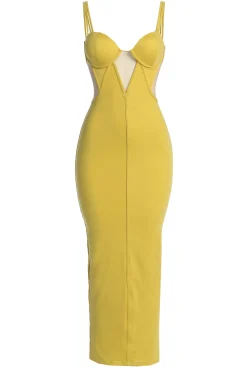 JLUXLABEL Yellow Enchantment Bustier Maxi Dress