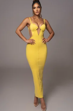 JLUXLABEL Yellow Enchantment Bustier Maxi Dress