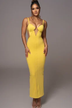 JLUXLABEL Yellow Enchantment Bustier Maxi Dress