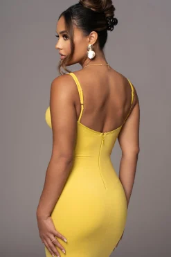 JLUXLABEL Yellow Enchantment Bustier Maxi Dress