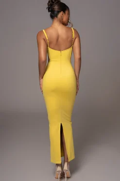 JLUXLABEL Yellow Enchantment Bustier Maxi Dress