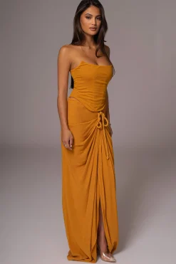 JLUXLABEL Yellow Fenix Reversible Linen Corset