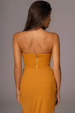 JLUXLABEL Yellow Fenix Reversible Linen Corset