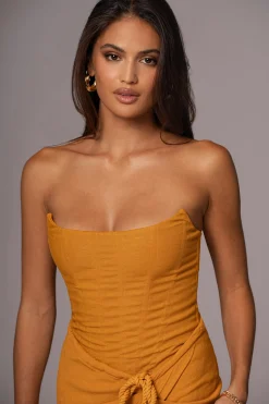JLUXLABEL Yellow Fenix Reversible Linen Corset