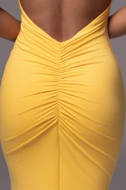 JLUXLABEL Yellow JLUXBASIX FRONT AND CENTER MAXI DRESS
