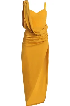 JLUXLABEL Yellow KRISTIANA SLIT DRESS