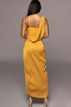 JLUXLABEL Yellow KRISTIANA SLIT DRESS